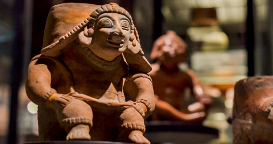 Ancient pottery in Quito museum, Ecuador